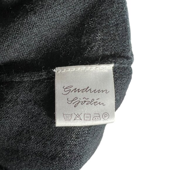 Gundrun Sjoden Crochet Cotton / Wool Sweater Embroidered Dress in Black Size L - Picture 7 of 11